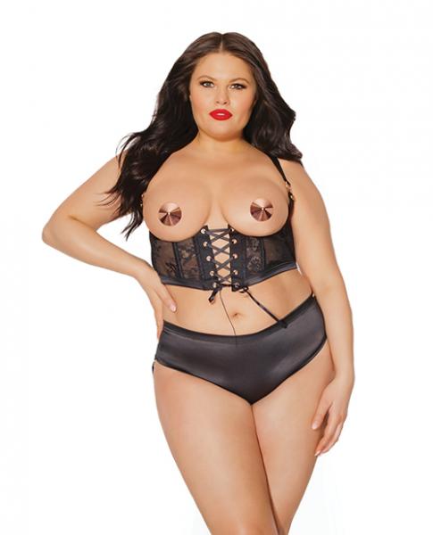 Black Label Harness & Panty Black Os/xl