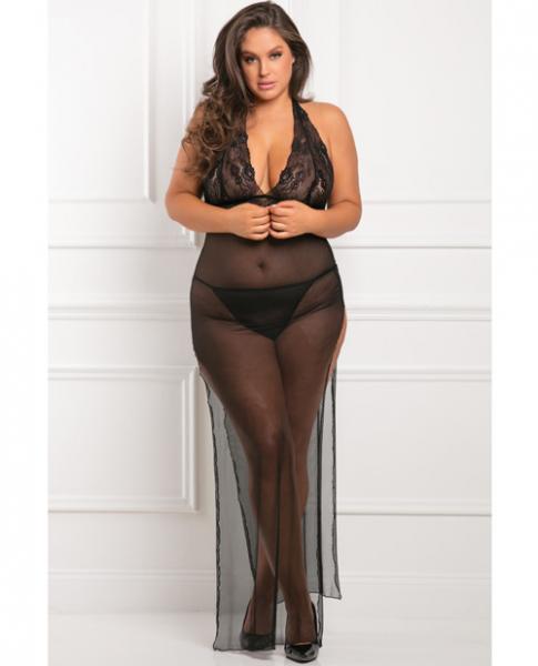 All Out There 2 Piece Gown Set Black by Rene Rofe